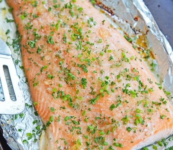 glazed baked salmon on foil