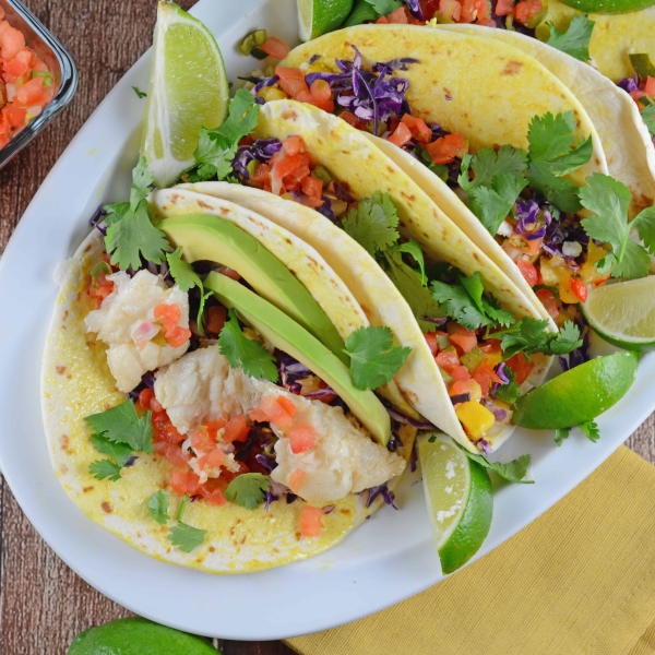 Fish Tacos Recipe with Tropical Salsa and Homemade Hot Sauce