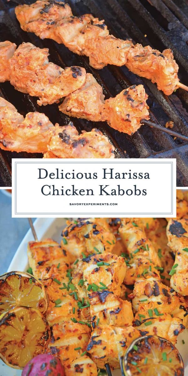 Harissa Chicken Kabobs - Spicy Chicken on the Grill