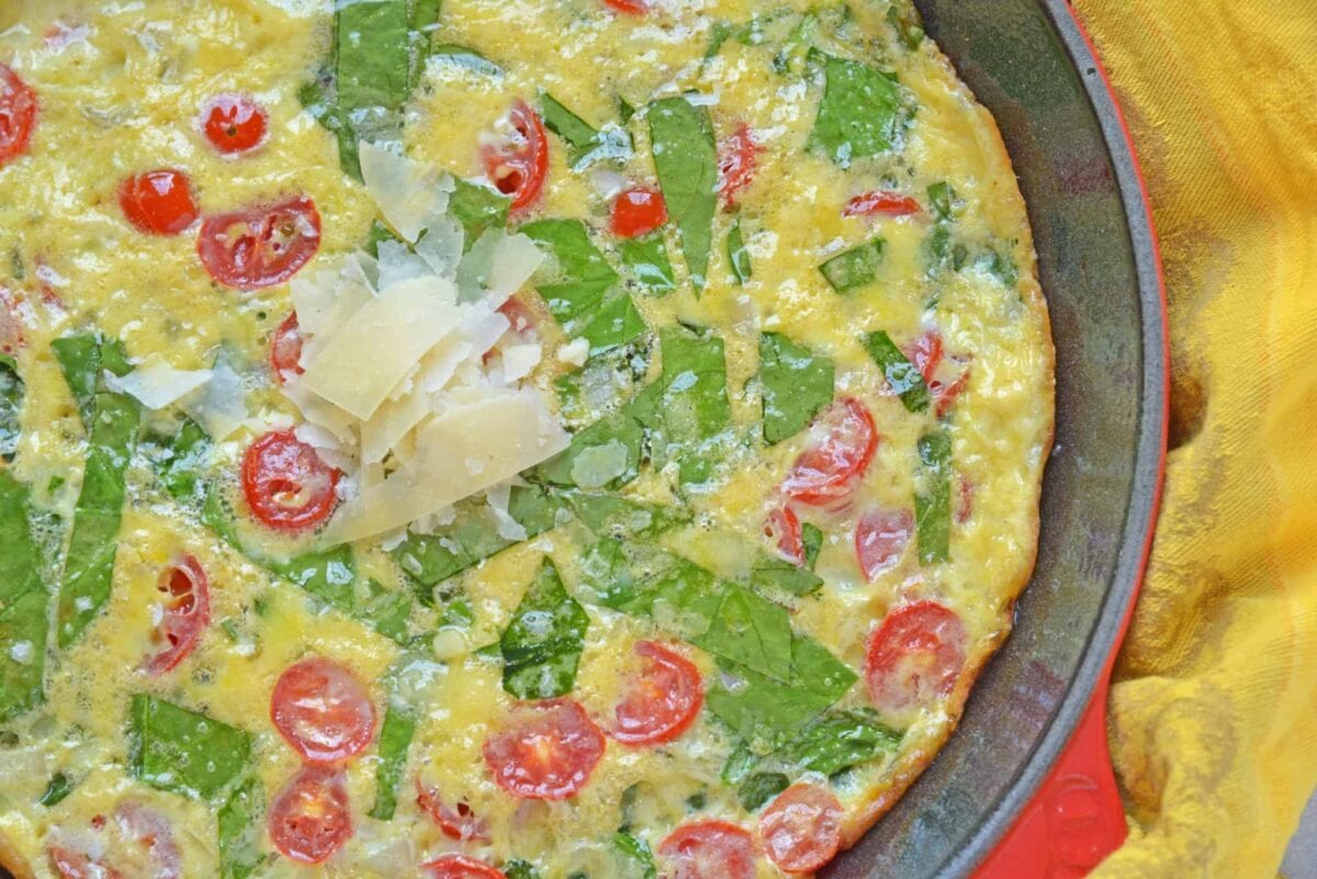 Tomato Spinach Frittata - A Yummy Breakfast Frittata Recipe