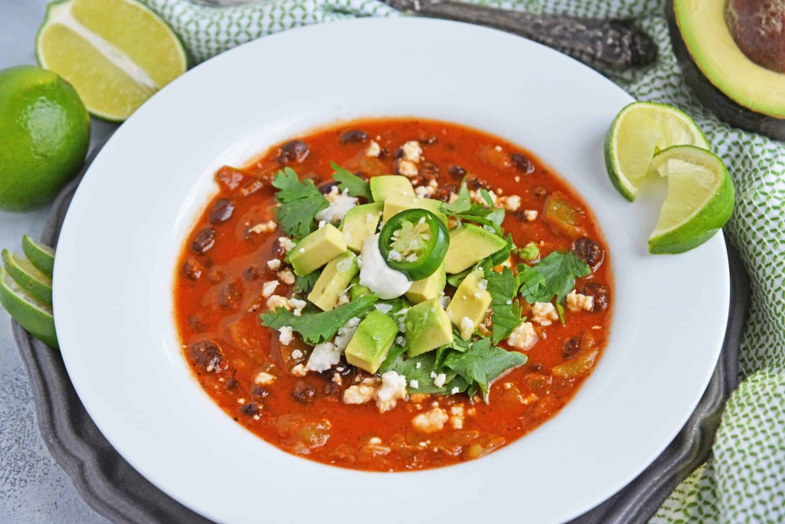 Black Bean Green Chile Soup - Savory Experiments