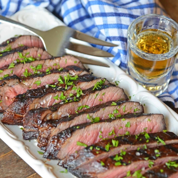 Sliced sirloin steak