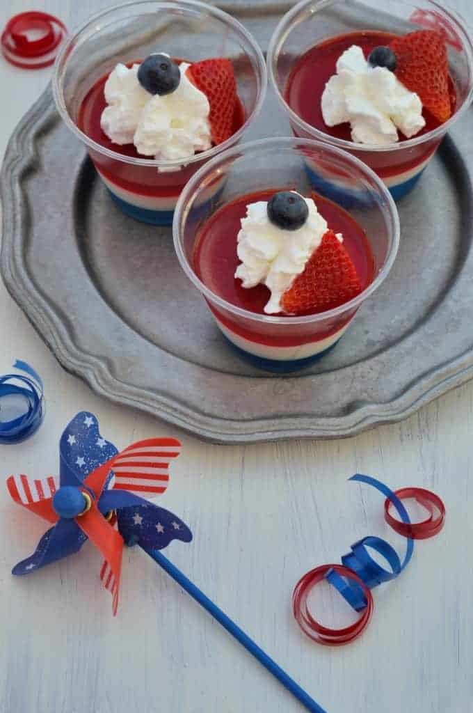 Red White and Blue JELLO Cups  A Patriotic Treat