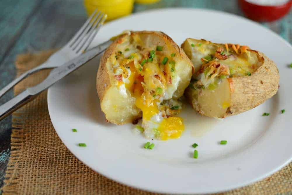 Stuffed Breakfast Potatoes + VIDEO - Cheesy Breakfast Potatoes