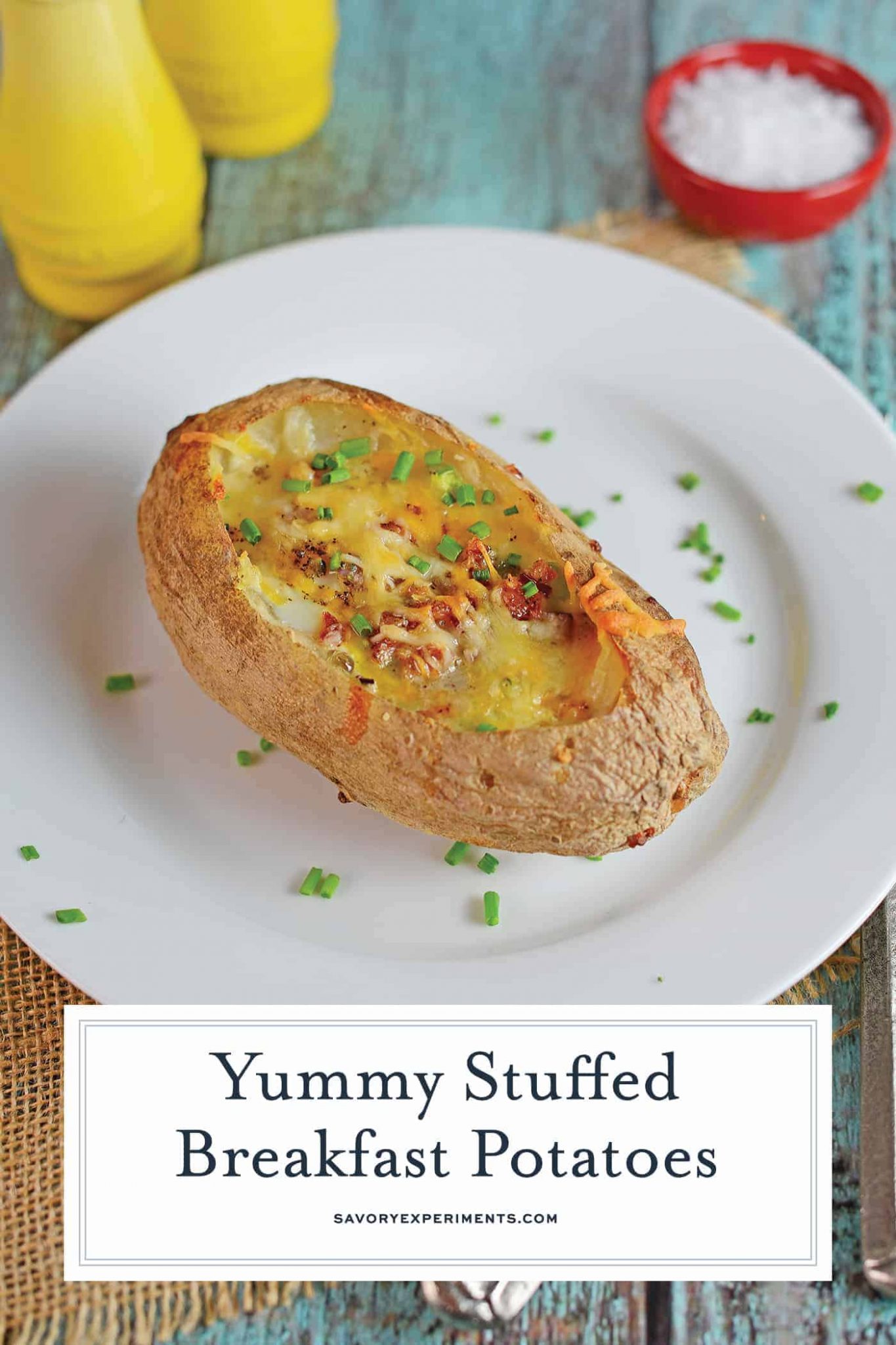 Stuffed Breakfast Potatoes + VIDEO - Cheesy Breakfast Potatoes