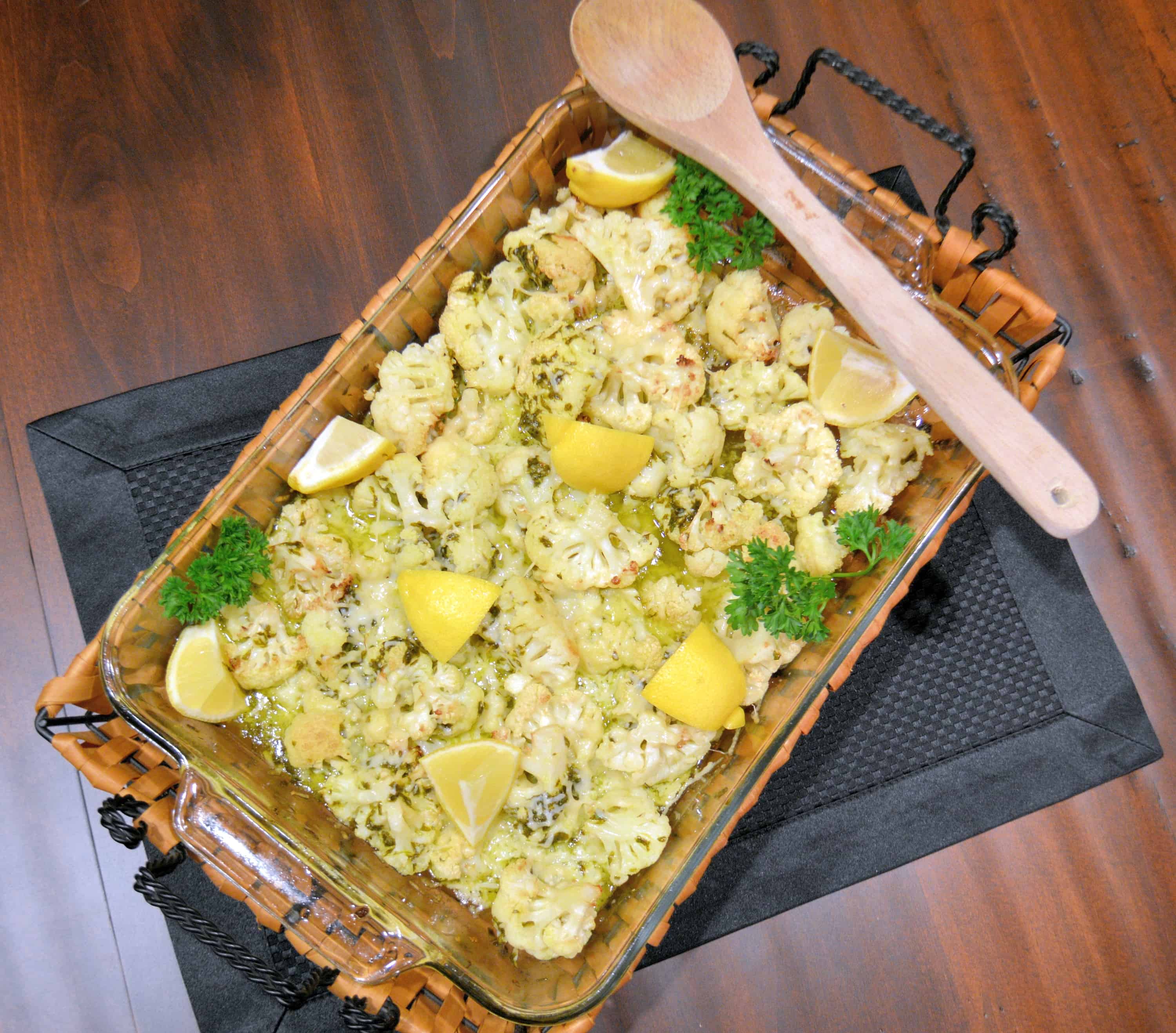 Parmesan Roasted Cauliflower Recipe with Lemon