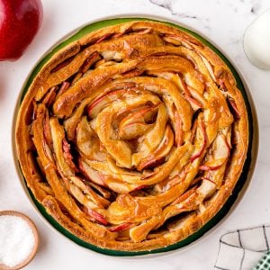 overhead of apple coffee cake