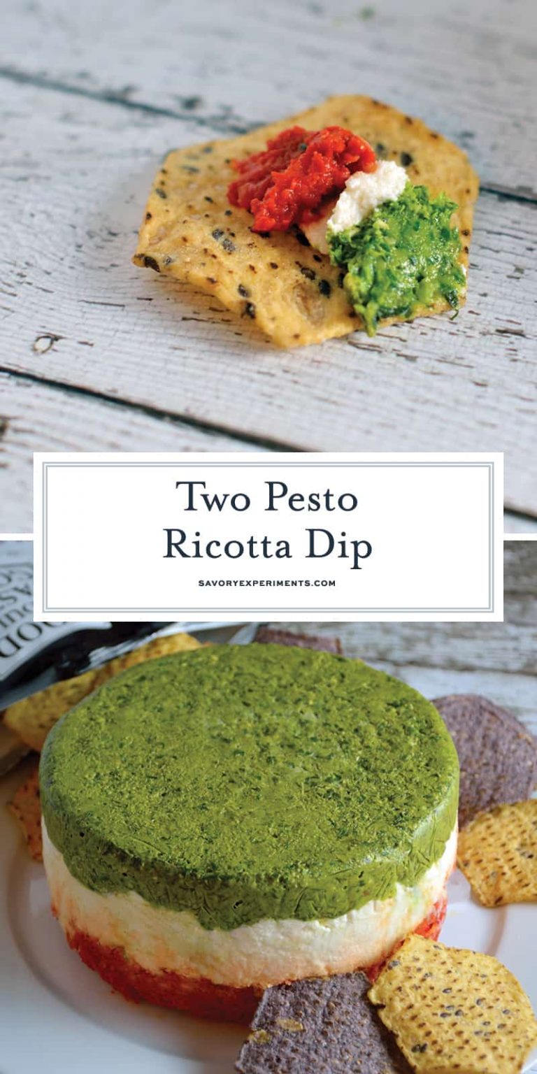 Two Pesto Ricotta Dip - Make Ahead Dip to Serve with Chips!
