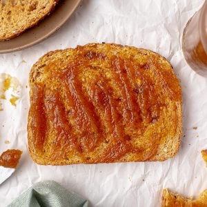 pumpkin butter slathered on bread