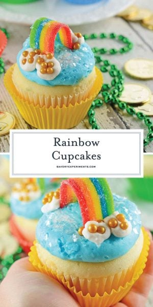 Rainbow Cupcakes - St. Patrick's Day Pot of Gold Cupcakes