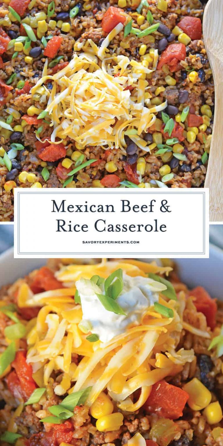 Mexican Beef and Rice Casserole - One Dish Ground Beef Recipe