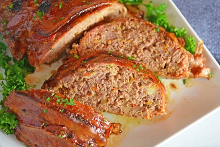 Guinness and Cheddar Meatloaf - Bacon Wrapped Meatloaf