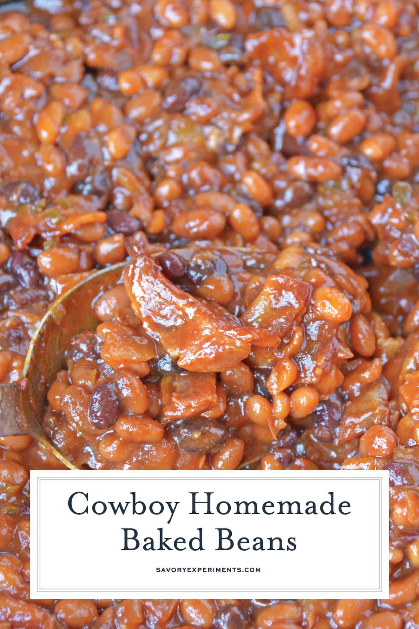 Cowboy Homemade Baked Beans - Baked Beans with Bacon!