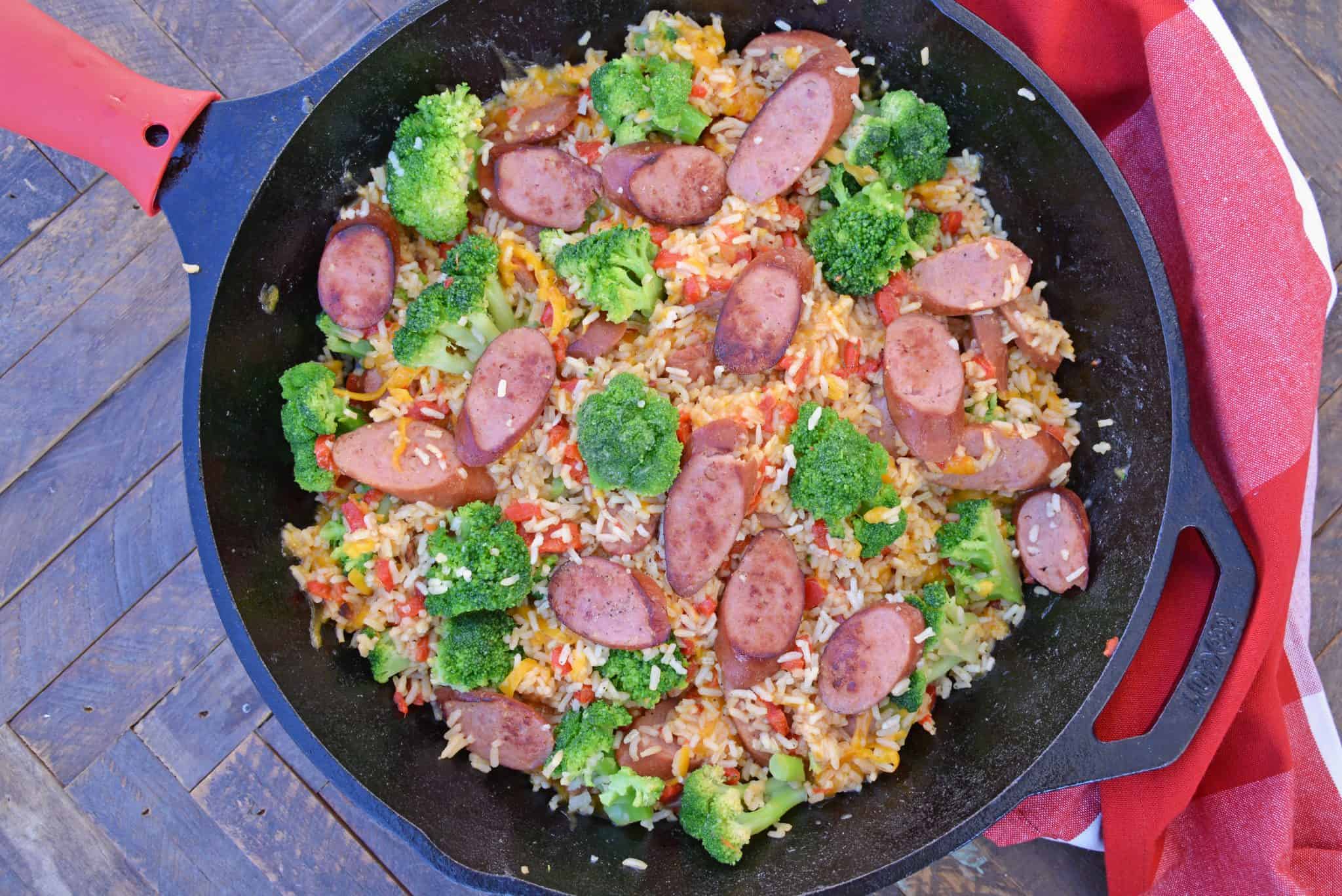 Cheesy Sausage Broccoli Skillet - Easy Dinner Recipe!