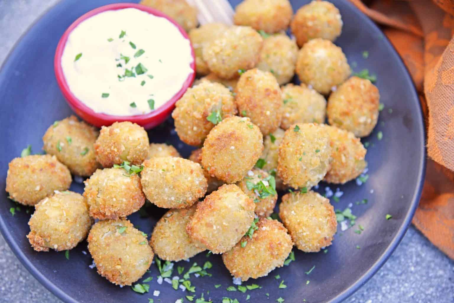 Fried Blue Cheese Stuffed Olives Easy Olive Recipes