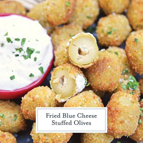 Fried Blue Cheese Stuffed Olives Easy Olive Recipes