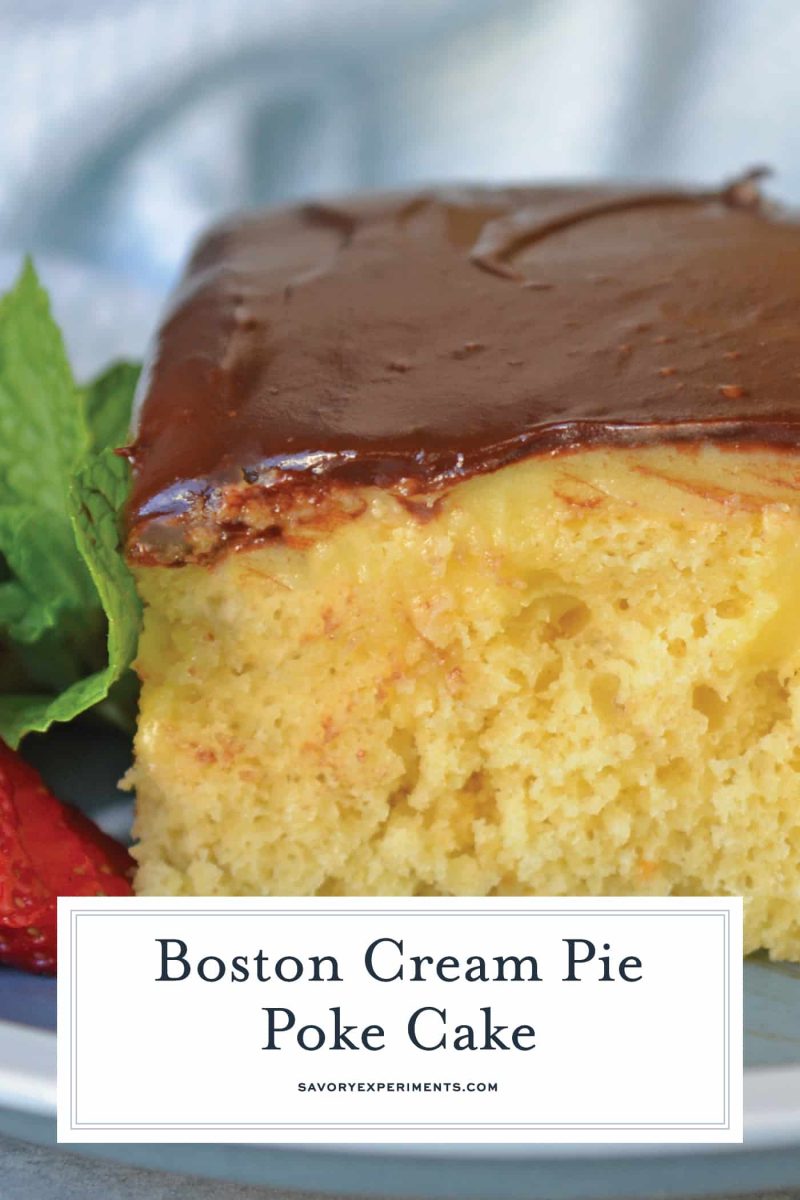 Boston Cream Poke Cake - Delicious Pudding Cake