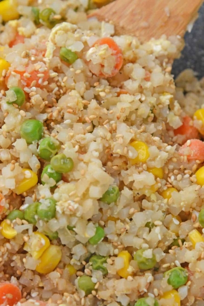 Close up from cauliflower fried rice