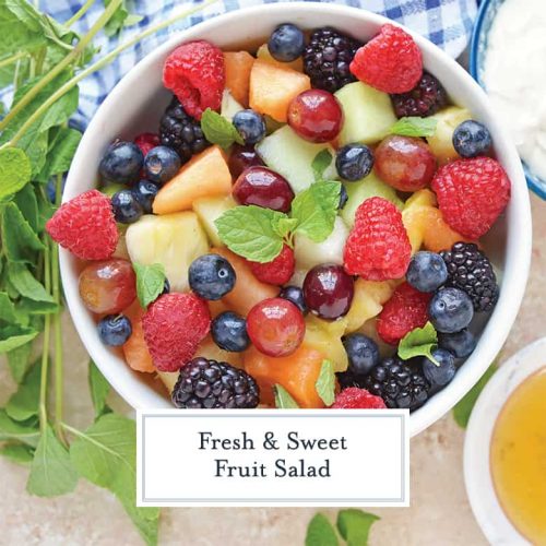 Fresh Fruit Salad Recipe {Agave Nectar & Mint Dressing}