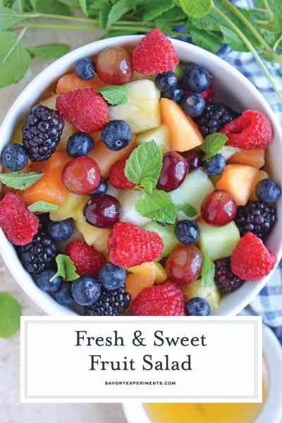 Fresh Fruit Salad Recipe {Agave Nectar & Mint Dressing}