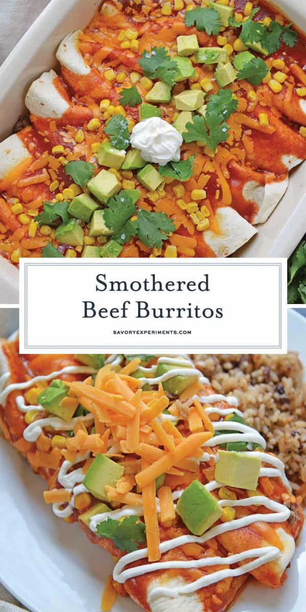 Smothered Beef Burritos - Easy Cheese & Beef Burrito Recipe