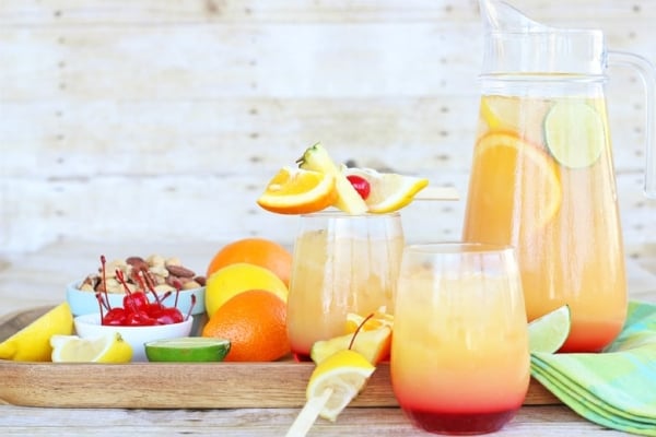 Tropical Rum Punch (Fruity Party Punch using the 1, 2, 3, 4 Method!)