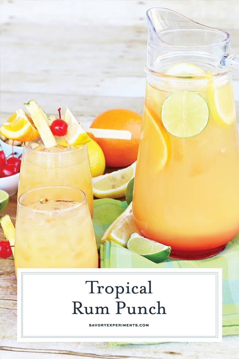Tropical Rum Punch (Fruity Party Punch using the 1, 2, 3, 4 Method!)