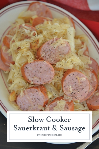 Easy Slow Cooker Sauerkraut And Sausage Recipe Only 6 Ingredients