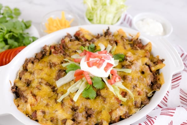 Easy Taco Bake Casserole Recipe: Make Ahead + Freezer Friendly