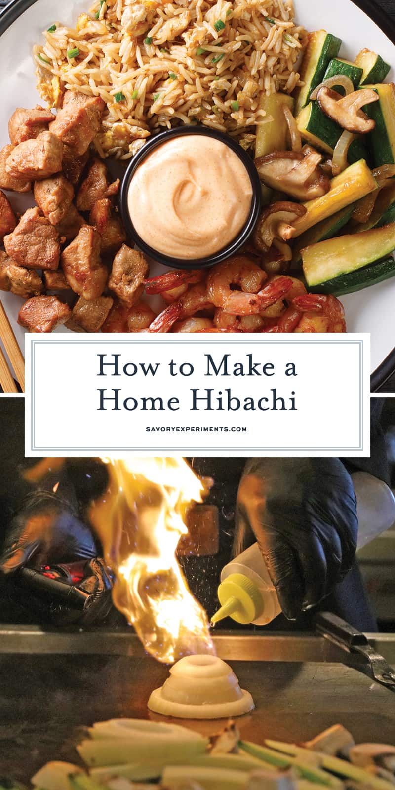 Hibachi at Home (Chicken, Steak Seafood, Veggies, & Rice)