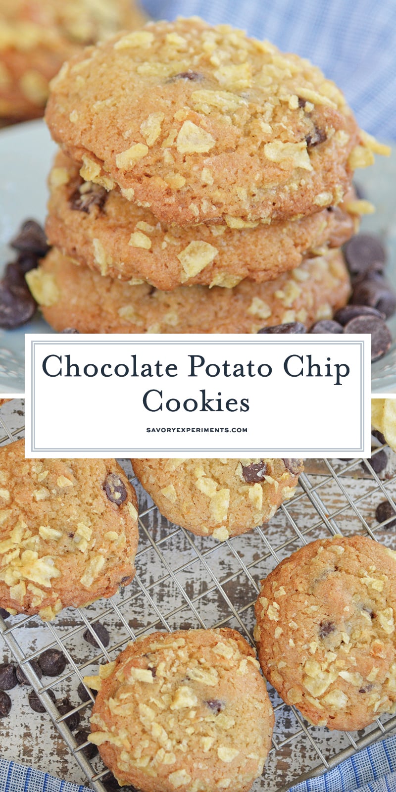 collage of potato chip chocolate chip cookies