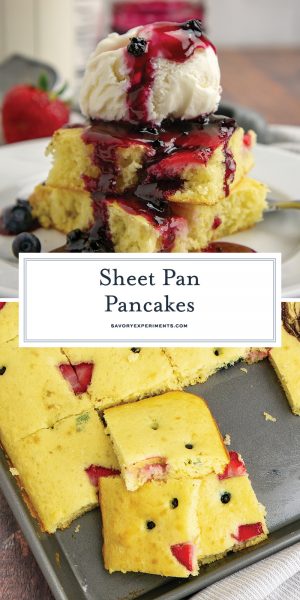 EASY & Fluffy Sheet Pan Pancakes Recipe w/ Homemade Pancake Mix