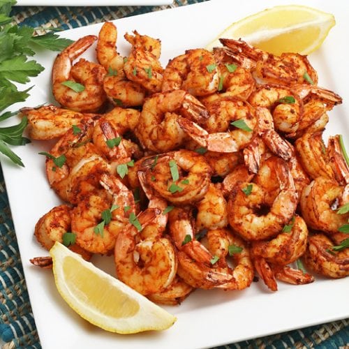 Blackened Air Fryer Shrimp - Easy Shrimp in the Air Fryer