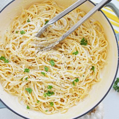 BEST Parmesan Garlic Linguine Recipe - Savory Experiments