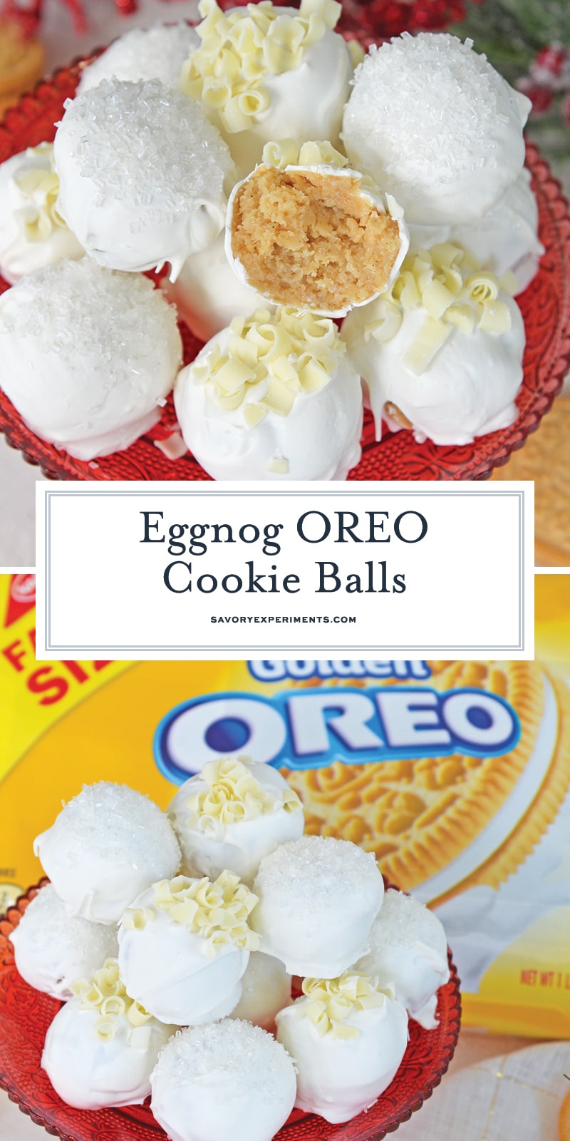 Eggnog OREO Cookie Balls - OREO Truffles with Eggnog