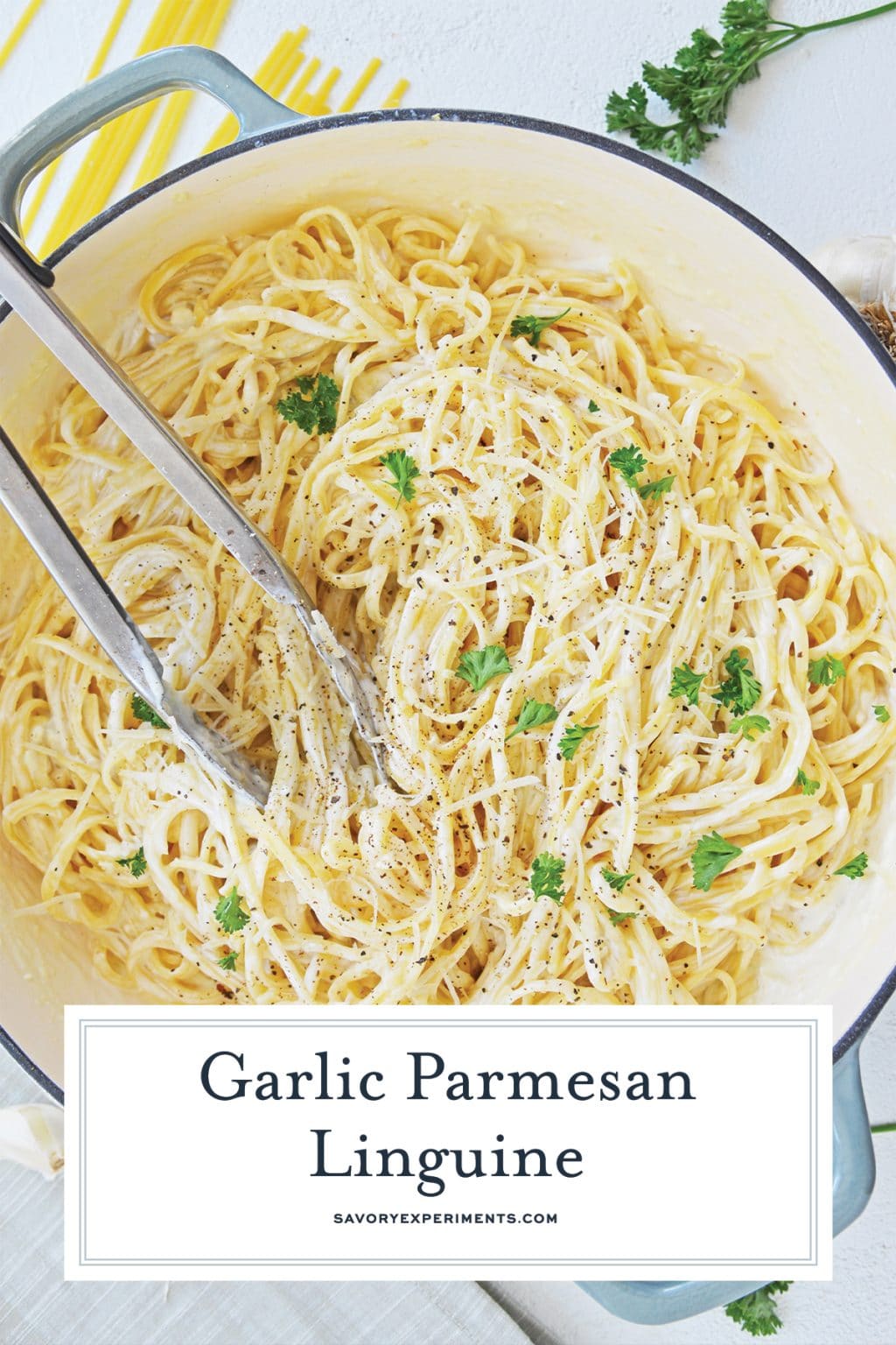 BEST Parmesan Garlic Linguine Recipe - Savory Experiments