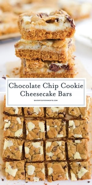 Chocolate Chip Cheesecake Bars- Savory Experiments