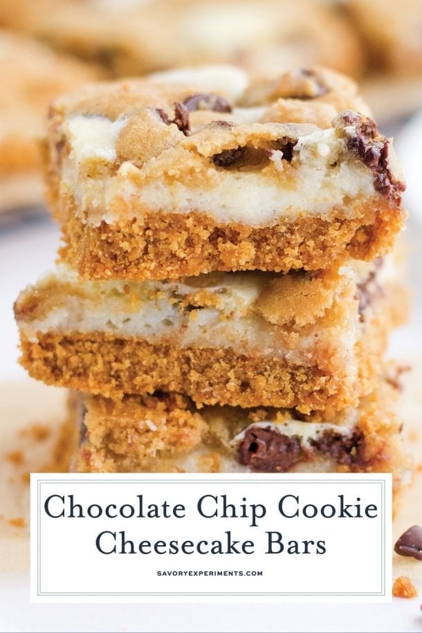 Chocolate Chip Cheesecake Bars- Savory Experiments