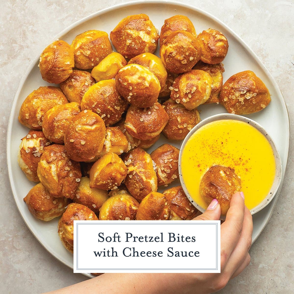 Soft Pretzel Bites with Cheese Sauce