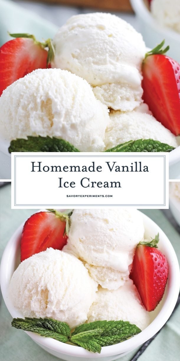 Homemade Vanilla Ice Cream Recipe (Churned w/ Vanilla Bean)