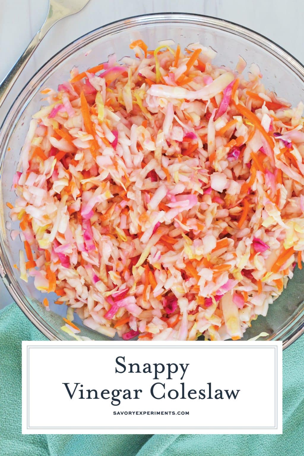 Vinegar Coleslaw (No Mayo!) Recipe 5 Ingredients + 5 Minutes!