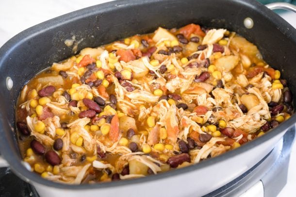 Slow Cooker Cowboy Chicken- Serve as a Bowl, Tacos or Burritos