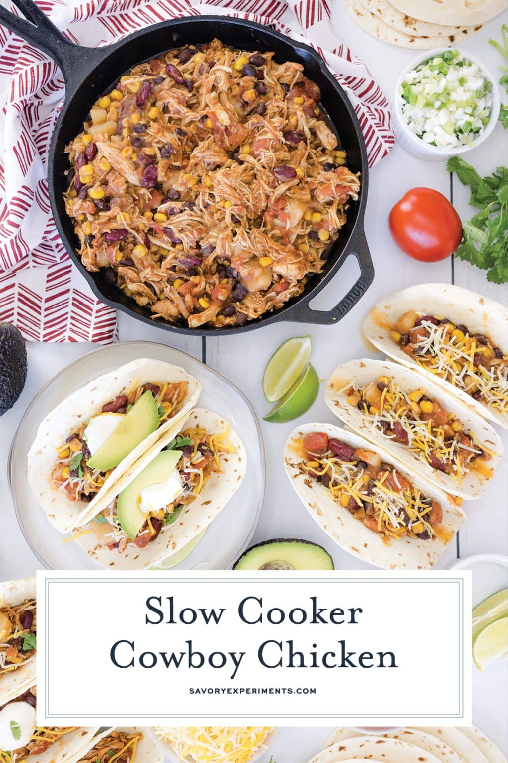 Slow Cooker Cowboy Chicken- Serve as a Bowl, Tacos or Burritos