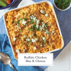 Buffalo Chicken Mac and Cheese Recipe - Best Baked Mac and Cheese!