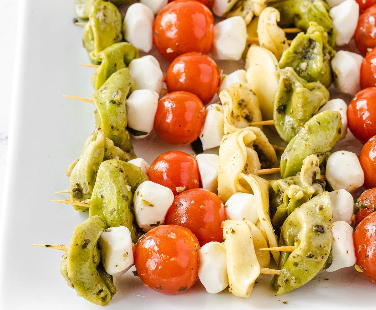 Cold Tortellini Salad Kabobs - Easy, No-Cook & Make Ahead
