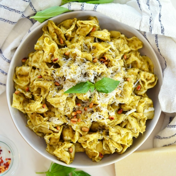 BEST Pesto Tortellini With Asiago Recipe (Only 5 Ingredients!)