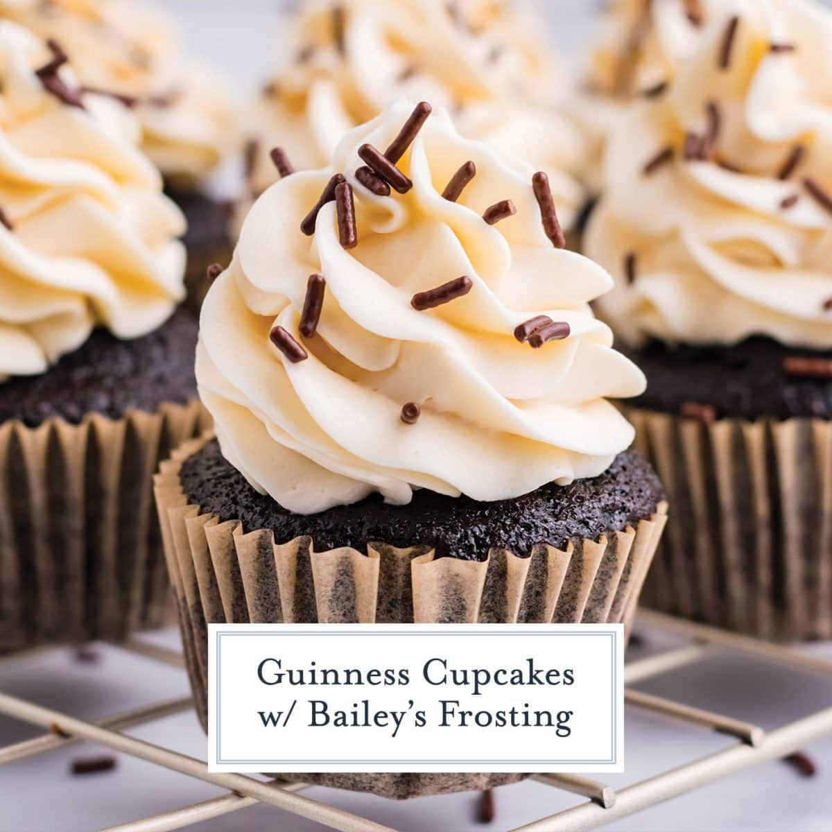 Boozy Chocolate Cupcakes with Baileys Buttercream Frosting - Bake Drizzle  Dust