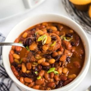 spoon full of crock pot baked beans