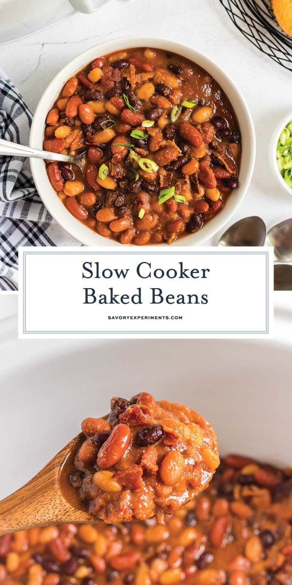 Easy Slow Cooker Baked Beans • One Lovely Life