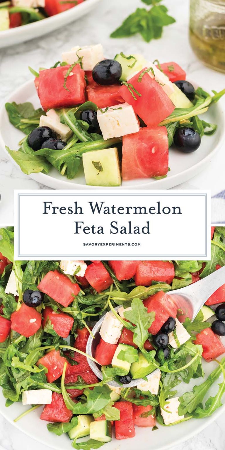 FRESH Watermelon Feta Salad Recipe (w/ Homemade Dressing!)